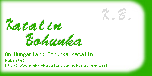 katalin bohunka business card